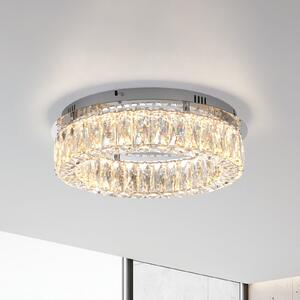 JUST LIGHT. GmbH SAMO SVJETLO. Kulunka LED plafonjera, željezo, kristalno staklo, prigušiva, Providna, Dnevni boravak/blagovaonica, Metal