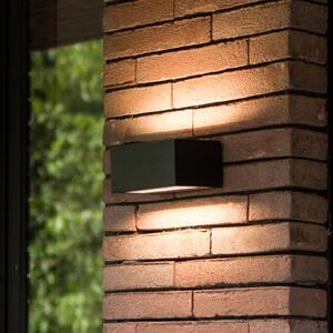 LUTEC GEMINI LED vanjska zidna svjetiljka, crna, 14 cm, IP54, gore/dolje, Crno, Aluminij, Zidni kvadrat