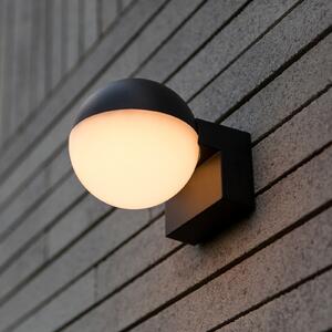 LUTEC LOOMA LED vanjska zidna svjetiljka, tamnosiva, Ø 10 cm, metal, IP54, Sivo, Aluminij, Zid okrugli