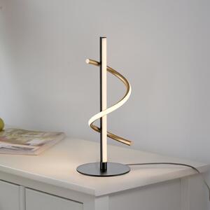 JUST LIGHT. GmbH SAMO SVJETLO. Emanda LED stolna lampa, željezo, crna-mesing, prigušiva, Crno, Dnevni boravak/blagovaonica, Metal