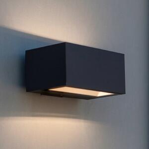 LUTEC GEMINI vanjska LED zidna svjetiljka, tamnosiva, 14 cm, IP54, gore/dolje, Sivo, Aluminij, Zidni kvadrat