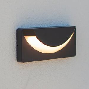 LUTEC LUPS LED vanjska zidna svjetiljka, tamnosiva, širina 23 cm, IP54, Sivo, Aluminij, Zidni kvadrat