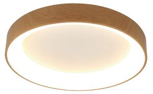 Mantra Iluminación LED stropna svjetiljka Niseko II CCT daljinski upravljač Ø38cm boja drveta, prigušiva, Drvo, Dnevni boravak/blagovaonica, Aluminij