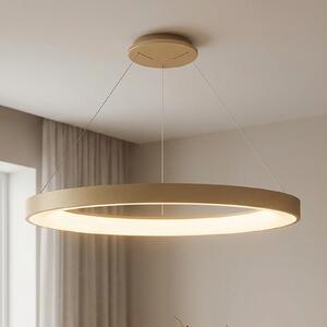 Mantra Iluminación LED viseća svjetiljka Niseko II, daljinski upravljač, Ø 65cm zlatne boje, prigušiva, Zlato / mjed, Dnevni boravak/blagovaonica, Aluminij