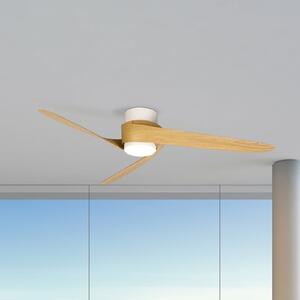 Mantra Iluminación Groenland LED stropni ventilator, drvo, DC, tih, Ø 122 cm, CCT, prigušiva, Drvo, Dnevni boravak/blagovaonica, Plastika