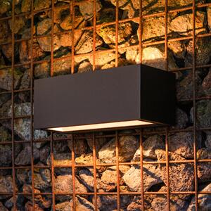 LUTEC GEMINI LED vanjska zidna svjetiljka, crna, 22 cm, IP54, gore/dolje, Crno, Aluminij, Zidni kvadrat