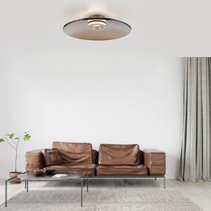 PURE LED stropna svjetiljka Moon, bronca, Ø 50 cm, staklo/aluminij, prigušiva, Bronca / stari mesing, Dnevni boravak/blagovaonica, Staklo