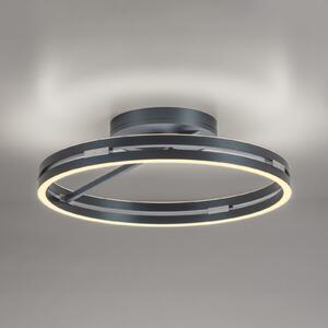 PURE LED stropna svjetiljka Loop, mistično siva, Ø 60 cm, CCT, prigušiva, Sivo, Dnevni boravak/blagovaonica, Aluminij, Pokrivač okrugli izravno