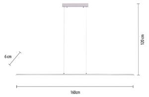 PURE LED viseća svjetiljka Lite, srebrna, 160 cm, CCT, prigušiva, prigušiva, Sivo, Dnevni boravak/blagovaonica, Aluminij