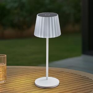 Lindby Esali LED punjiva stolna lampa, bijela, s utorima, 29 cm, prigušiva, Bijela, Dnevni boravak/blagovaonica, Aluminij
