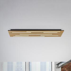 Q-Smart-Home Paul Neuhaus Smart LED stropna svjetiljka Q-Akustik drvo 115 x 31 cm, prigušiva, Drvo, Dnevni boravak/blagovaonica, Drvo