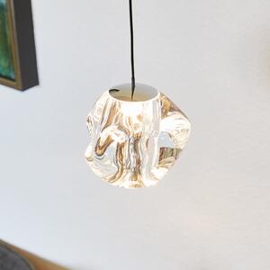 LOOM DESIGN Ice Ball LED viseća svjetiljka, krom/prozirno, Ø 10,5 cm, prigušiva, Metalik, Dnevni boravak/blagovaonica, Metal, Metak