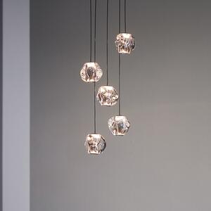 LOOM DESIGN Ice Ball LED viseće svjetlo, krom/prozirno, 5 žarulja, prigušiva, Metalik, Dnevni boravak/blagovaonica, Metal, Metak