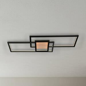 Lindby LED stropna svjetiljka Emiljan, crna, metalna, prigušiva, prigušiva, Crno, Dnevni boravak/blagovaonica, Metal