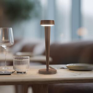 Lucande LED punjivi svijećnjak Lea, vaza, tamnosmeđa, 28 cm, prigušiva, Smeđa / hrđa, Dnevni boravak/blagovaonica, Metal