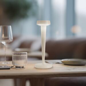 Lucande LED punjivi svijećnjak Lea, vaza, bež, 28 cm, prigušiva, Bež, Dnevni boravak/blagovaonica, Metal