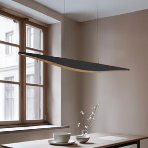 Lucande LED viseća svjetiljka Clavit, crna, 140 cm, prigušljiva, prigušiva, Crno, Dnevni boravak/blagovaonica, Metal