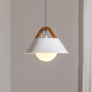 Luminex Viseća svjetiljka Funda, bijela, Ø 30 cm, 1 žarulja, metal/staklo, prigušiva, Bijela, Dnevni boravak/blagovaonica, Metal