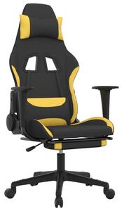 VidaXL Igraća stolica od tkanine s osloncem za noge crna-Žuta