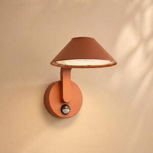 Lindby Capelo LED vanjska zidna svjetiljka, u zemljanim tonovima, Ø 20 cm,, Smeđa / hrđa, Aluminij