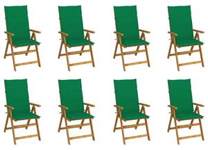 VidaXL Sklopive vrtne stolice s jastucima 8 kom masivno bagremovo drvo