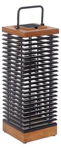 Les Jardins LED solarna lampa Tekura, tik/siva, 66 cm, prigušiva, Drvo, Drvo, fenjer