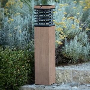 Les Jardins Tekura LED solarno svjetlo za stazu, siva, drvo, 75 cm, prigušiva, Drvo, Drvo, Vanjski stupići/staze