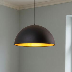 ROYALTECH Lipeo viseća svjetiljka, crno/zlatna, Ø 50 cm, metalna, E27, prigušiva, Crno, Dnevni boravak/blagovaonica, Metal