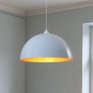 ROYALTECH Lipeo viseća svjetiljka, bijela/zlatna, Ø 50 cm, metalna, E27, prigušiva, Bijela, Dnevni boravak/blagovaonica, Metal