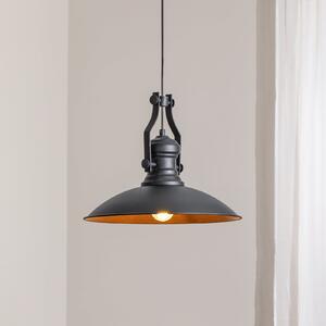 ROYALTECH Fimda visilica, crna, Ø 41 cm, metal, E27, prigušiva, Crno, Dnevni boravak/blagovaonica, Metal