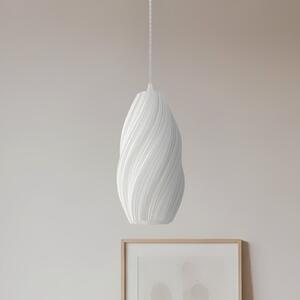 Lindby viseća svjetiljka Nuvia, Ø 15,5 cm, bijela, 3D printanje, prigušiva, Bijela, Dnevni boravak/blagovaonica, Plastika