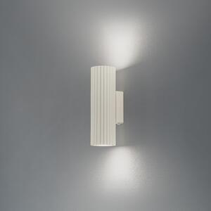 SOLLUX LIGHTING Zidna lampa carbon, bež, visina 20 cm, aluminij, 2 žarulje., prigušiva, Bež, Dnevni boravak/blagovaonica, Aluminij