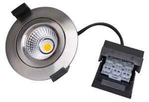 DOTLUX LED ugradbena stropna svjetiljka CIRCLEminidim nehrđajući čelik Ø 8,5 cm, prigušiva, Metalik, kupaonica, Aluminij, Montaža na strop