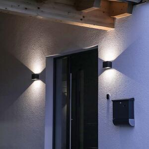 DOTLUX LED vanjska zidna svjetiljka BEAMO, antracit, 12 cm, gore/dolje, Crno, Aluminij, Zidna utičnica iznad/dolje