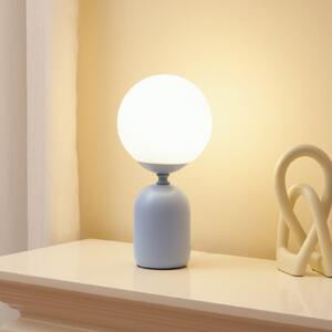 Pauleen Stolna lampa GLOWING CHARM, plava, visina 30 cm, Sivo, Dnevni boravak/blagovaonica, Staklo, Metak
