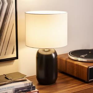 Pauleen Stolna lampa MYSTIC SHINE, bijela/crna, visina 30 cm, Bijela, Dnevni boravak/blagovaonica, Tkanina / tekstil
