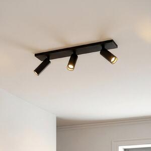 Arcchio Brinja Slim stropni reflektor, crni, 3 žarulje GU10 MR11, prigušiva, Crno, Područje hodnika, Aluminij