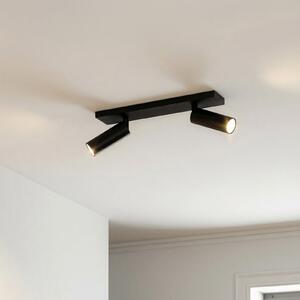 Arcchio Brinja Slim stropni reflektor, crni, 2 žarulje GU10 MR11, prigušiva, Crno, Područje hodnika, Aluminij