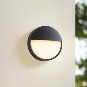 Arcchio LED vanjska zidna svjetiljka Gravo, Ø 25 cm, crna, IP65, Crno, Metal