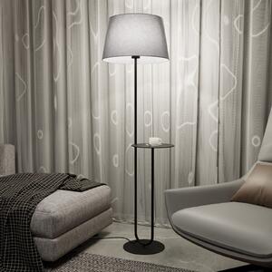 EMIBIG LIGHTING Podna lampa Hotel, sivo/crna, visina 150 cm, tkanina/metal, Sivo, Dnevni boravak/blagovaonica, Tkanina / tekstil