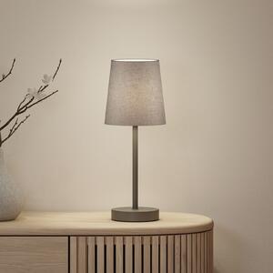 Paulmann Stolna lampa Stellan II, siva, visina 40 cm, tkanina, Sivo, Dnevni boravak/blagovaonica, Tkanina / tekstil