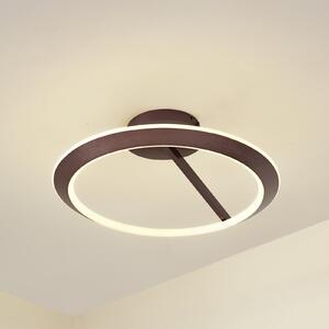 Lucande LED stropna svjetiljka Eldra, smeđa boja kave, Ø 55 cm, CCT, prigušiva, Smeđa / hrđa, Dnevni boravak/blagovaonica, Metal