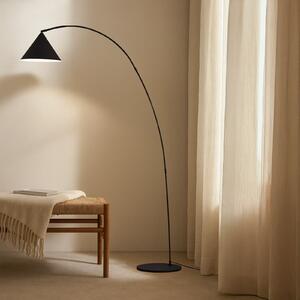 Lindby lučna lampa Triangolo, crna, visina 195 cm, metalna E27, Crno, Dnevni boravak/blagovaonica, Metal