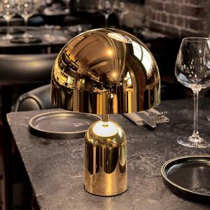 Tom Dixon BELL PRIJENOSNA punjiva stolna lampa, zlatna, 28 cm IP44, prigušiva, Zlato / mjed, Dnevni boravak/blagovaonica, Plastika