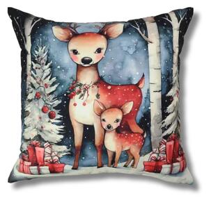 Božićna jastučnica Bambi s poklonima - Dvostrana