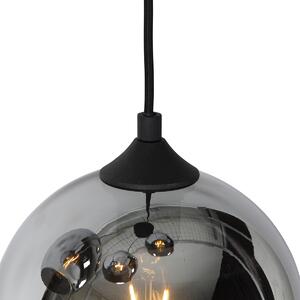 Pametna viseća svjetiljka crna s dimnim staklom uključujući 4 WiFi A60 - Wallace