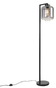 Pametna podna svjetiljka crna s dimnim staklom uključujući WiFi ST64 - Qara Down