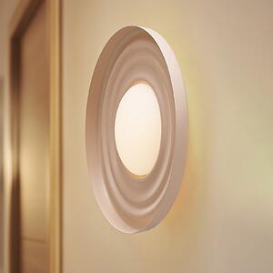 Lindby LED zidna svjetiljka Waves, bež, Ø 43 cm, metal, Bež, Dnevni boravak/blagovaonica, Metal