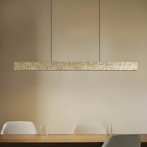 Lucande Nivara LED viseća svjetiljka, 117 cm, zlatna, metalna, Zlato / mjed, Dnevni boravak/blagovaonica, Metal