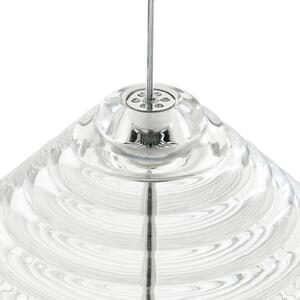 Tom Dixon LED viseća lampa Press Cone, prozirna, Ø 34 cm, 927, prigušiva, Providna, Dnevni boravak/blagovaonica, Staklo